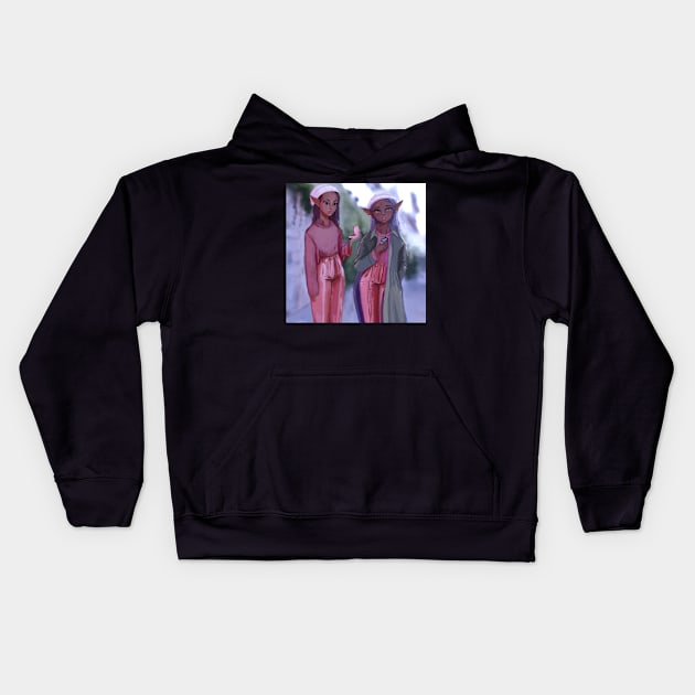 Elves in Paris Kids Hoodie by gcogle